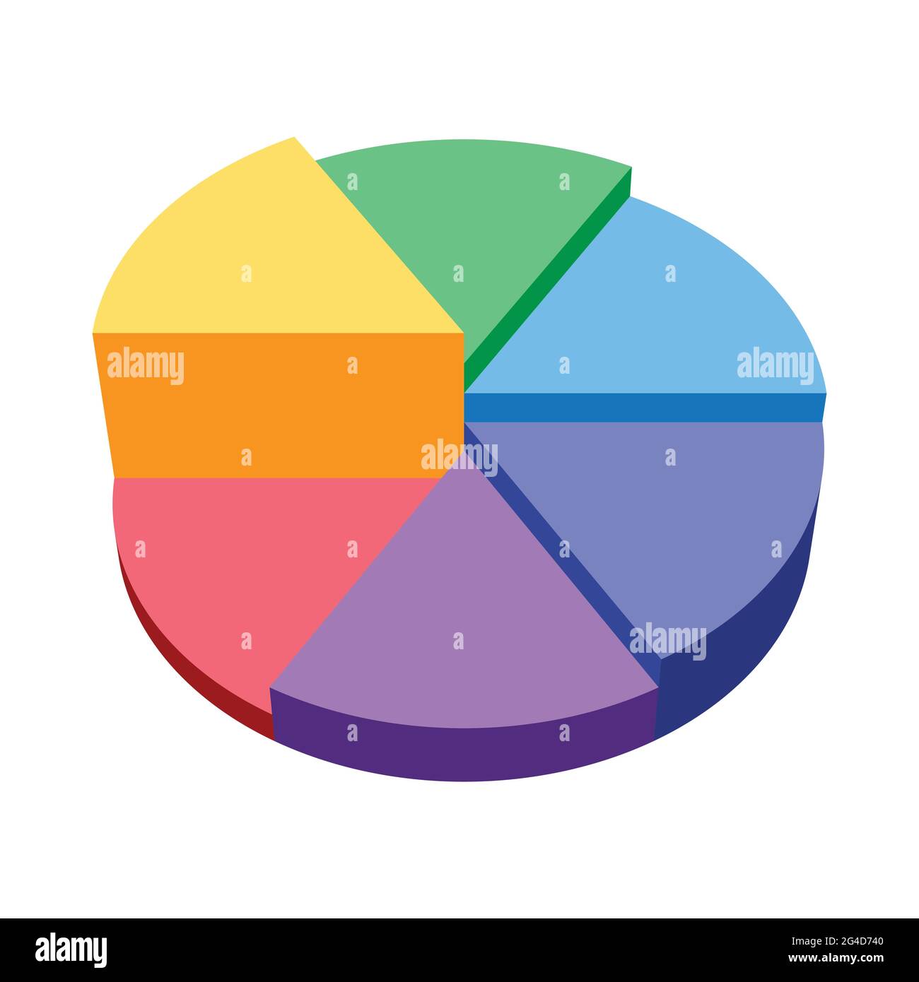 Abstrakte Infografik für Kreisdiagramme. Regenbogen Spektralfarbe 3D-Diagramm. Geeignet für Business-Plan, Bildung, Werbung usw. Stock Vektor