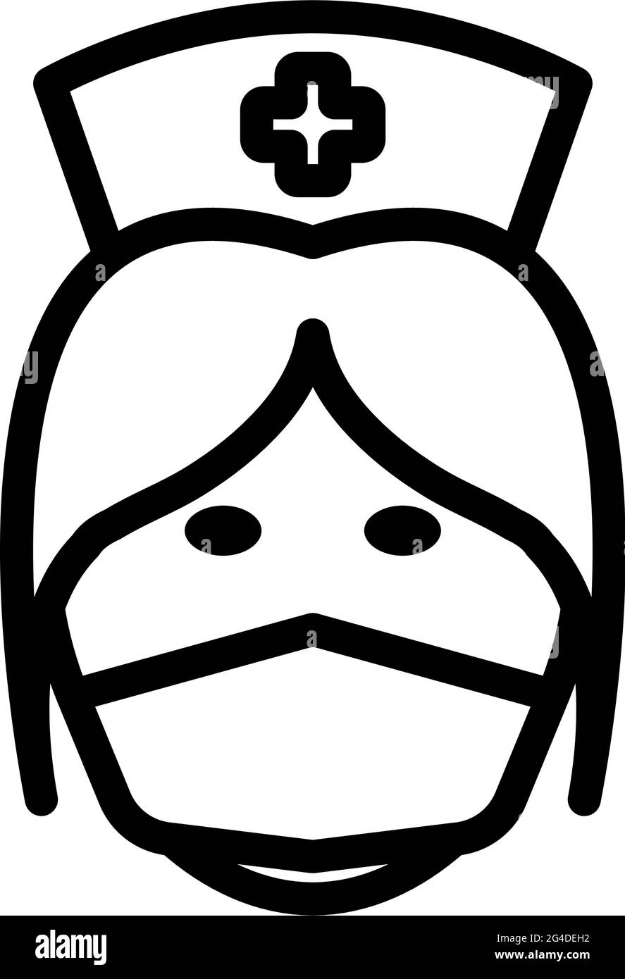 Symbol Für Schwesternkopf. Auffälliges Design mit bearbeitbarer Konturbreite. Vektorgrafik. Stock Vektor