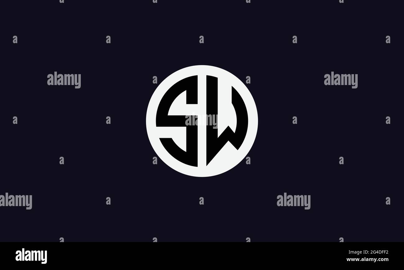 SW- und WS S- oder W-Vektorlogovorlage für Kurzbuchstaben für Unternehmen Stock Vektor