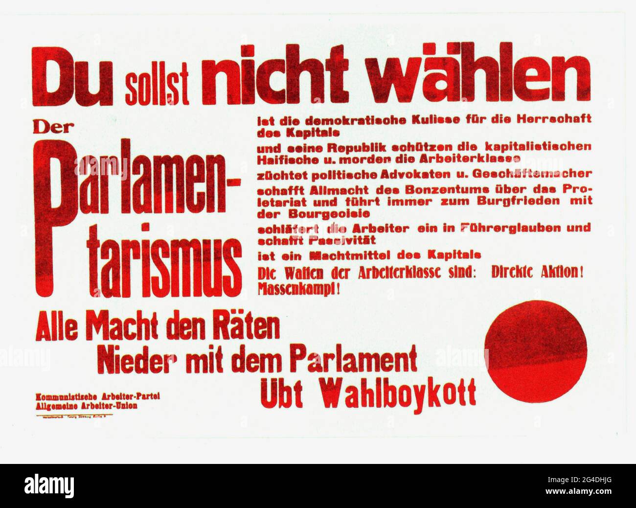 Politik, Wahlen, Reichstagswahl am 6.6.1920, ADDITIONAL-RIGHTS-CLEARANCE-INFO-NOT-AVAILABLE Stockfoto