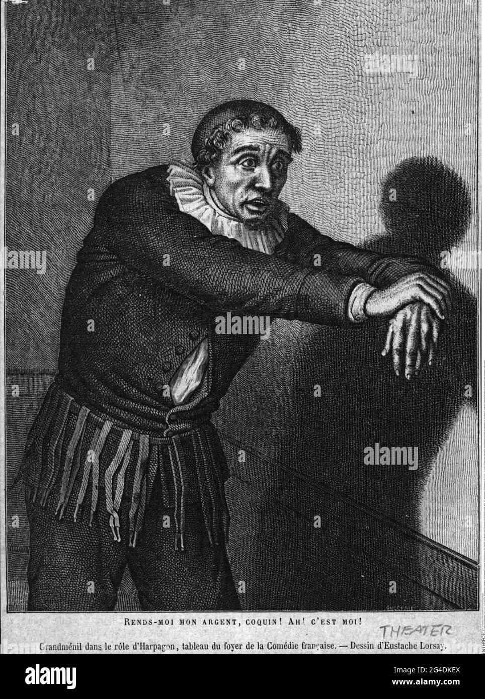 Grandmesnil, 19.3.1737 - 24.5.1816, französischer Schauspieler, bith Name: Jean-Baptiste Fauchard, ARTIST'S DAS URHEBERRECHT MUSS NICHT FREIGEGEBEN WERDEN Stockfoto
