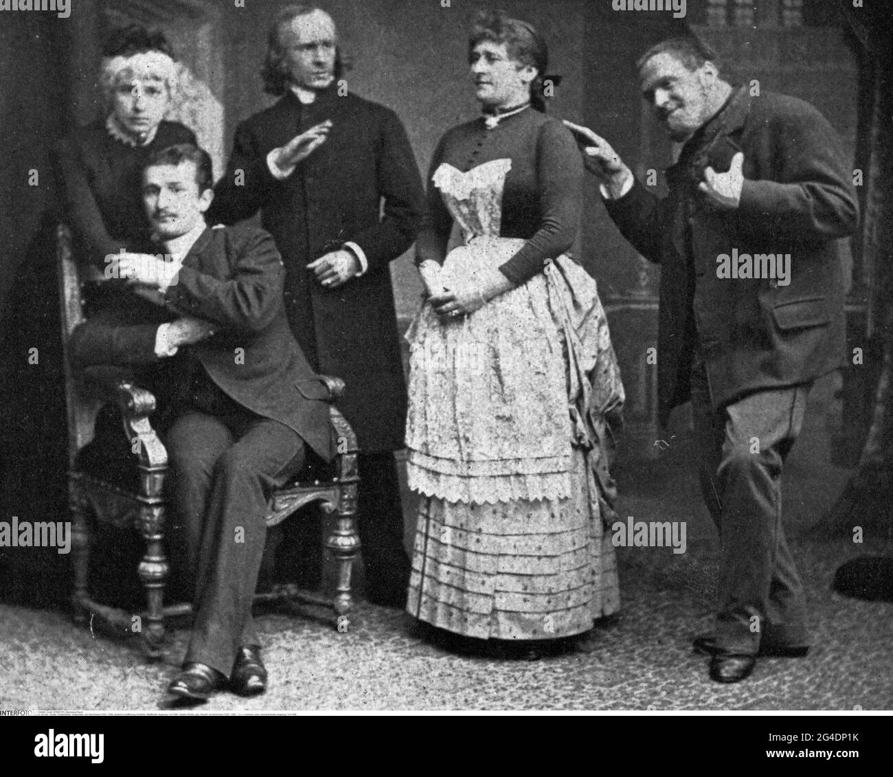 Theater / Theater, Theaterstück, 'Ghosts', von Henrik Ibsen (1828 - 1906), Deutsche Erstaufführung, Schauspieler, ZUSÄTZLICHE-RIGHTS-CLEARANCE-INFO-NOT-AVAILABLE Stockfoto