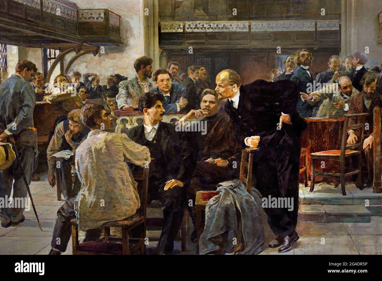 Lenin auf dem Fünften (Londoner) Kongress der Sozialdemokratischen Arbeiterpartei Russlands 1907 ( Russische Revolution 1917 - 1945 ) Lenin Stalin Russische Propaganda - Publizität Russland UdSSR Stockfoto