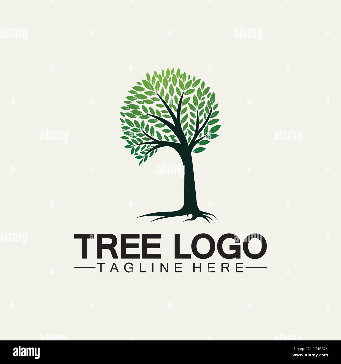 Baum Logo Symbol Vektor Illustration Design.Vektor Silhouette eines Baumes Vorlagen von Baum-Logo und Wurzeln Baum des Lebens Design Illustration Stock Vektor