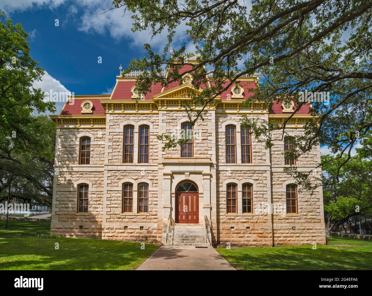 Sutton County Courthouse, Second Empire-Stil, in Sonora, Edwards Plateau, Texas, USA Stockfoto