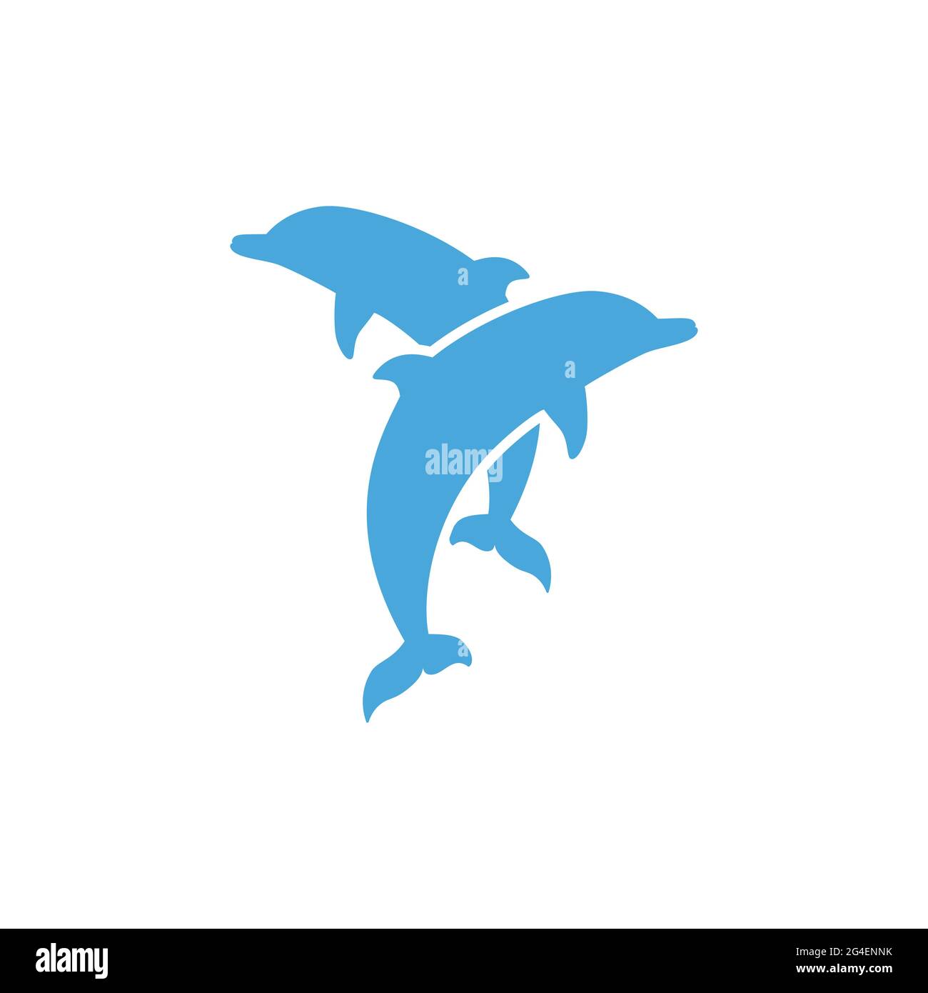 Paar Delphine Symbol isoliert auf weißem Hintergrund. Gebläse Zeichen. Marine Natur Symbol. Schwimm Pool Logo. vektor-Illustration. Stock Vektor