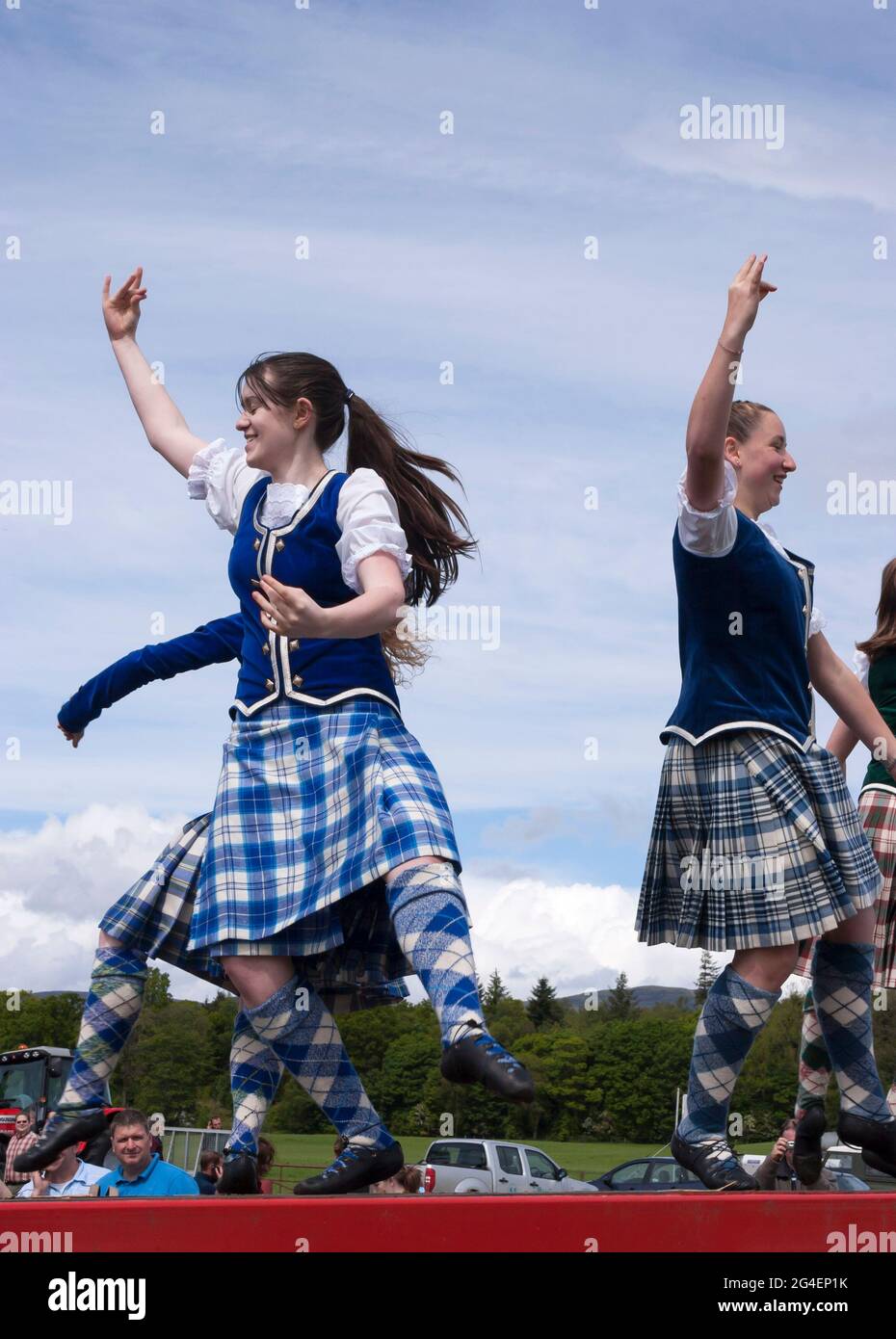 Highland Dancers bei der Drymen Show, Stirlingshire, Schottland Stockfoto