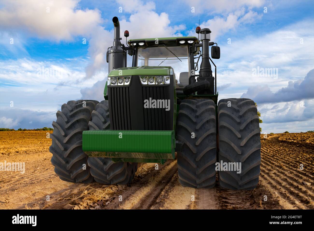 John Deere Traktoren der Serie 9620R im Einsatz Stockfoto