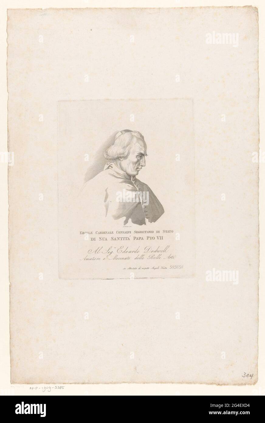 Porträt von Kardinal Ercole Consalvi. . Stockfoto