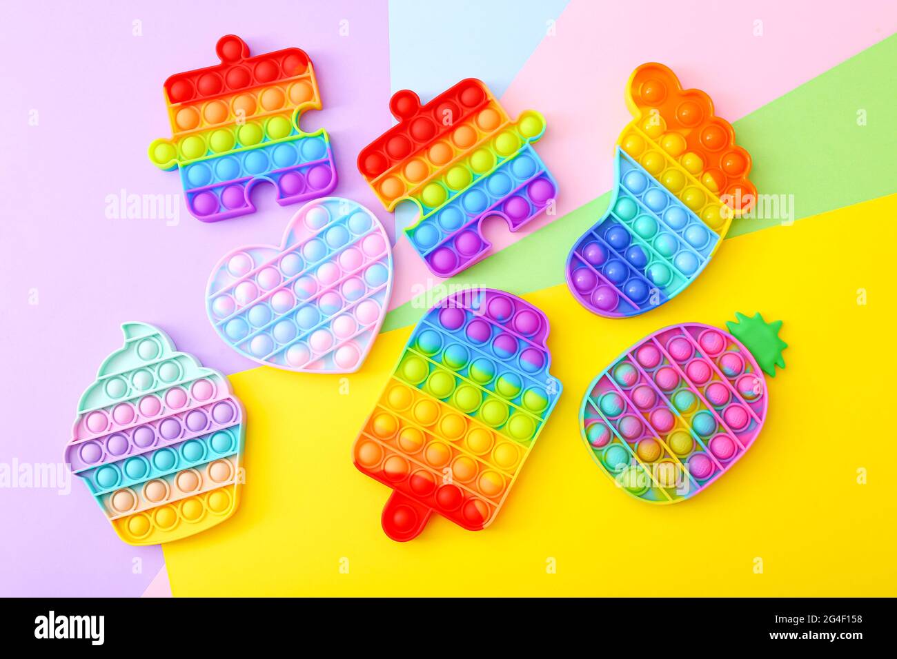 Farbiger kreis anti-stress-spielzeug pop it spielzeug für zappeln  entspannung farbiger runder anti-stress-popit