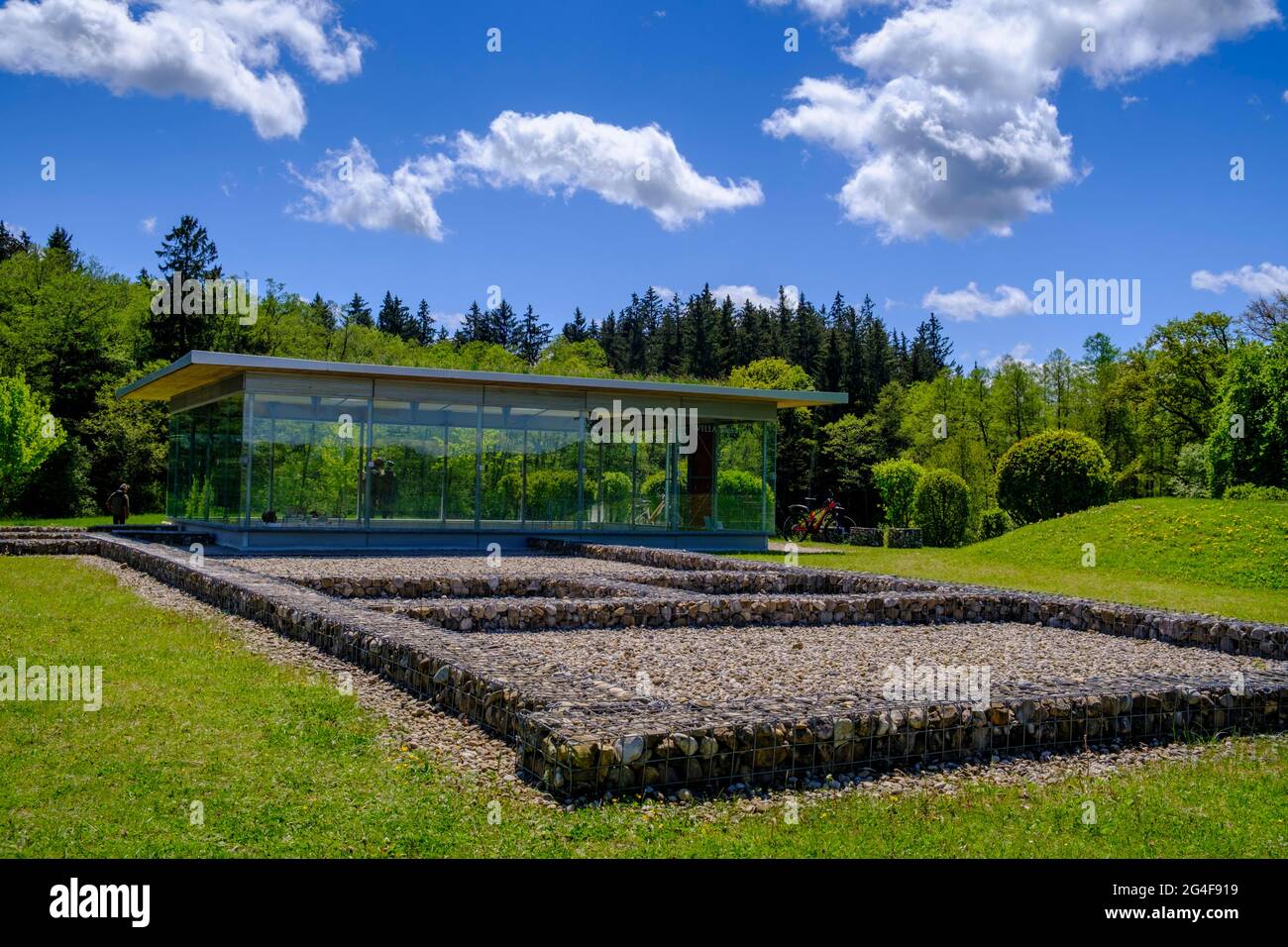 Villa Rustica, ehemaliger römischer Bauernhof, Ausgrabung, bei Leutstetten, Starnberg, Oberbayern, Bayern, Deutschland Stockfoto