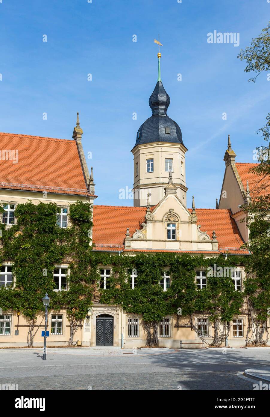 Rathaus mit Rathausturm, Riesa, Sachsen, Deutschland Stockfoto