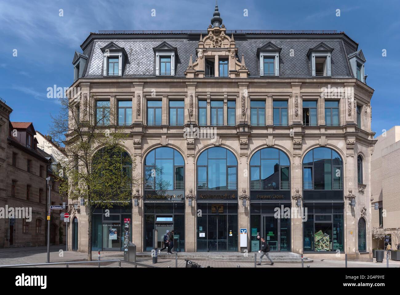 Ehemaliges Kaufhaus Tietz, erbaut 1900, heute Bank, Fürth, Mittelfranken, Bayern, Deutschland Stockfoto