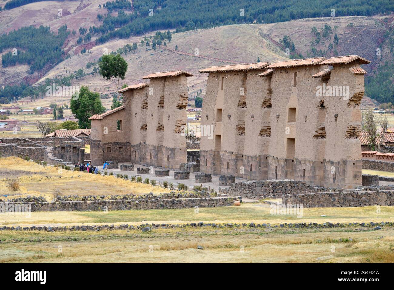 Tempel Wiracocha in Raqchi, Inka-Ruinen, Provinz Canchis, Peru Stockfoto