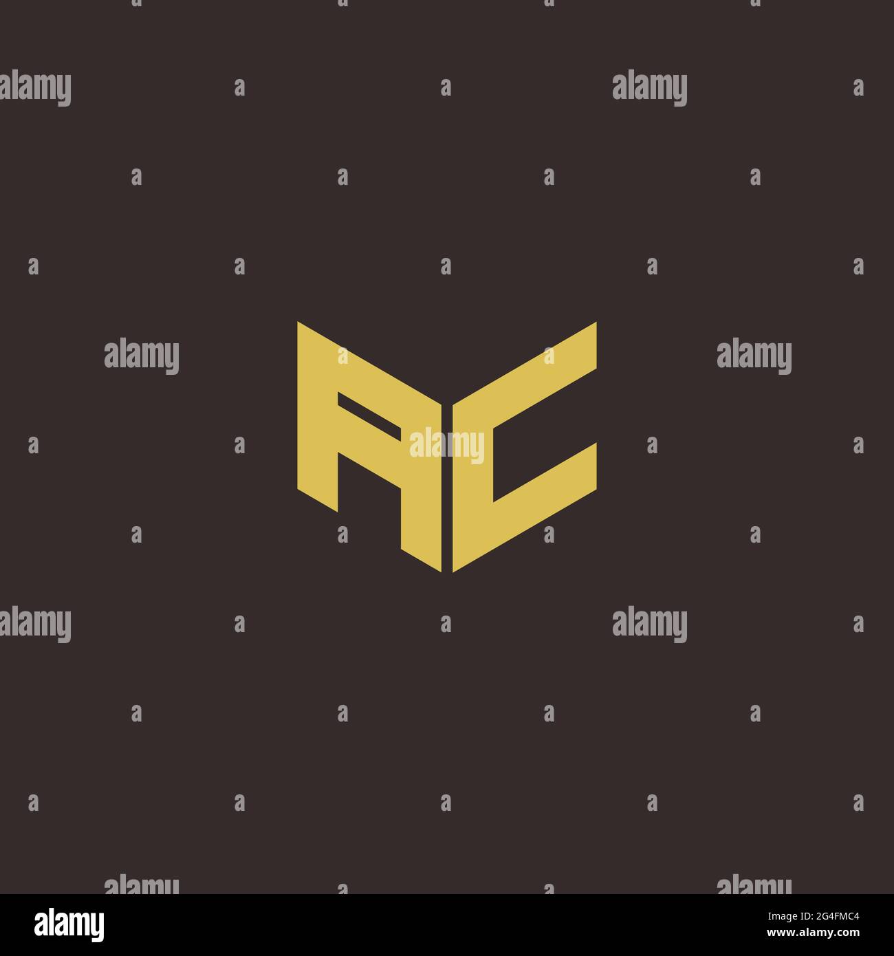 AC A C CA Logo Letter Initial Logo Designs Vorlage mit Gold und schwarzem Hintergrund, Vector Icon Modern Stock Vektor