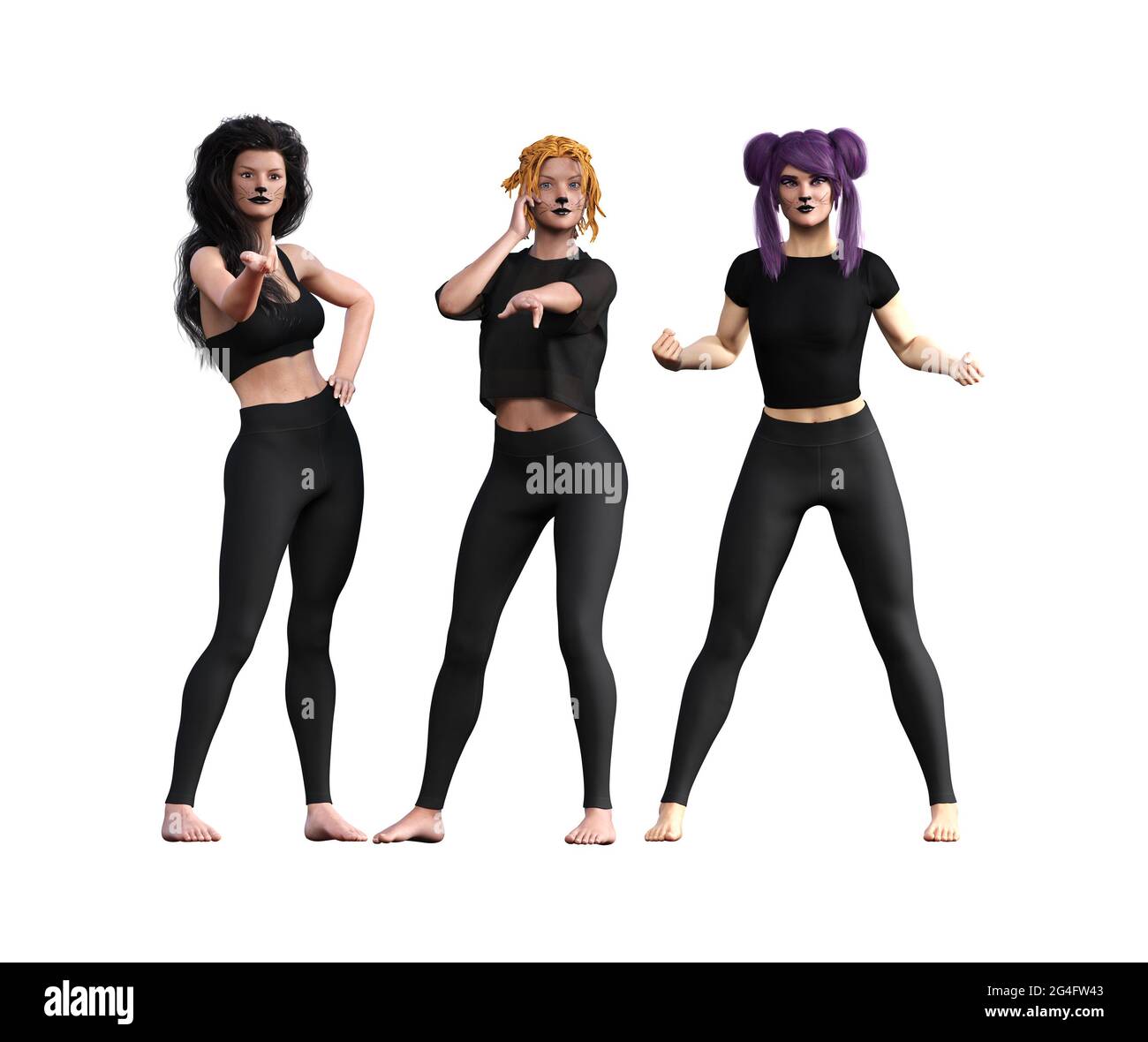 Drei weibliche figuren Ausgeschnittene Stockfotos und -bilder - Alamy