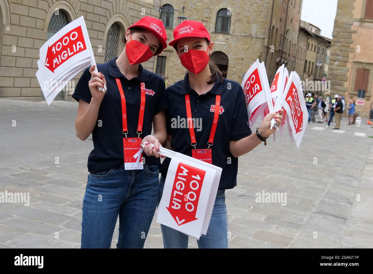 Italien, Arezzo, 18. Juni 2021 : 1000 Meilen (1000 Miglia), Ausgabe 2021. Es ist ein Etappenrennen mit historischen Autos. Foto © Daiano Cristini/Sintesi/Alamy S Stockfoto