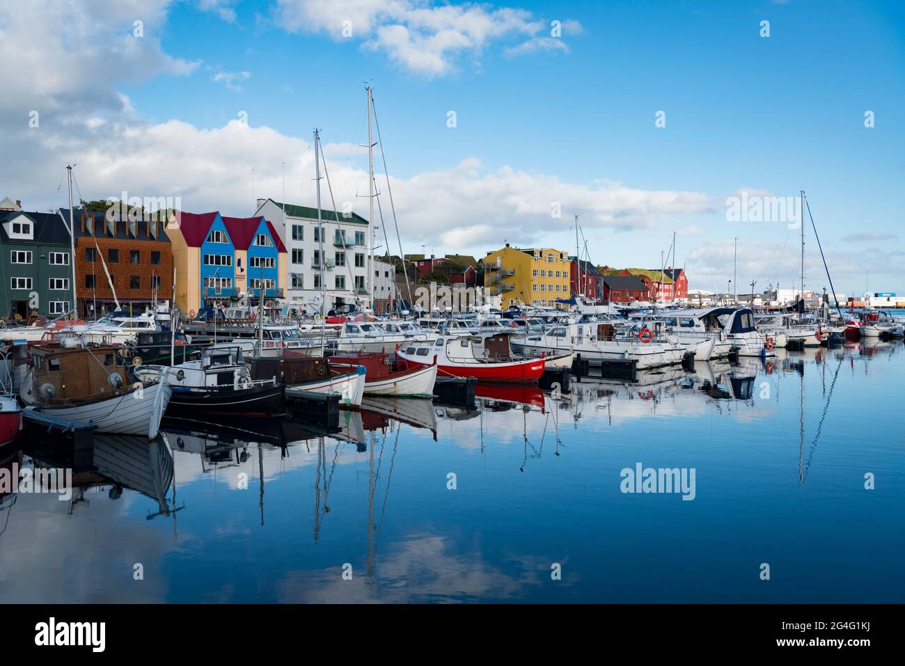 Der Hafen in Torshavn, der Hauptstadt der Färöer-Inseln Stockfoto