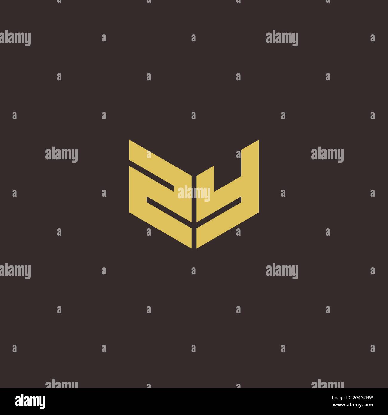 Logo Buchstabe Initial Logo Designs Vorlage mit Gold und schwarzem Hintergrund, Vektor-Symbol modern Stock Vektor