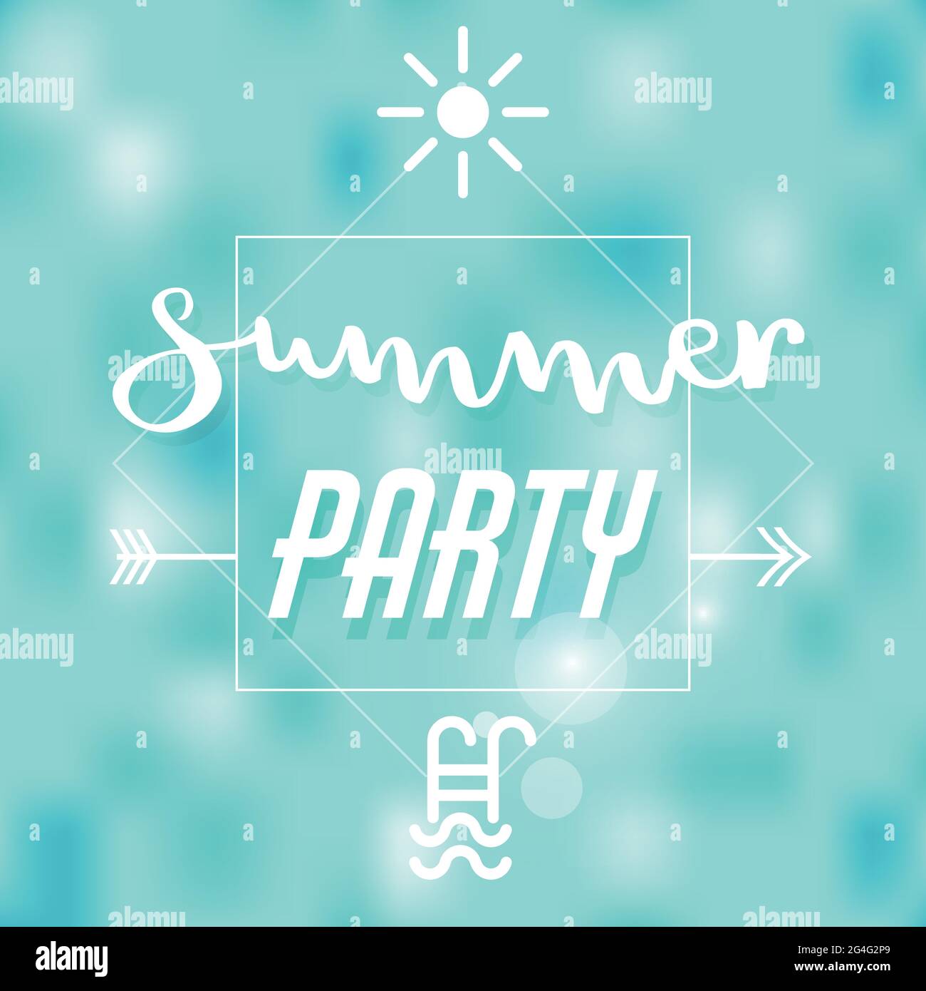 Sommerparty Flyer, Poster, Einladung oder Banner-Vorlage. Vektor-Illustration flach Design Stock Vektor