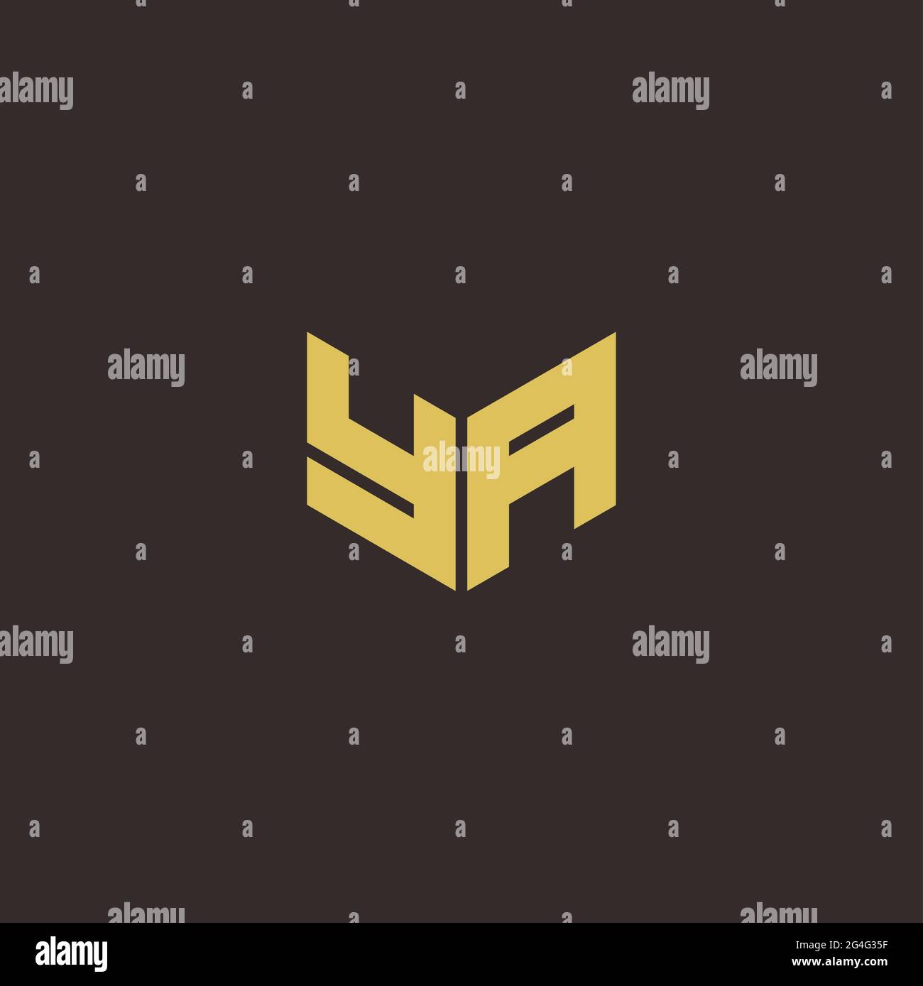 Logo Buchstabe Initial Logo Designs Vorlage mit Gold und schwarzem Hintergrund, Vektor-Symbol modern Stock Vektor