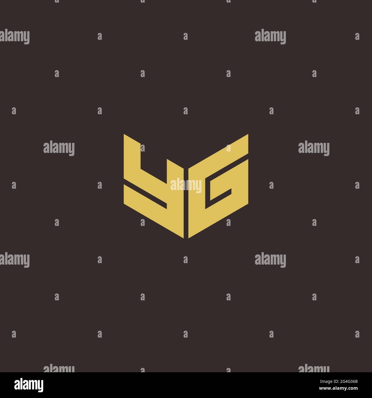 Logo Buchstabe Initial Logo Designs Vorlage mit Gold und schwarzem Hintergrund, Vektor-Symbol modern Stock Vektor