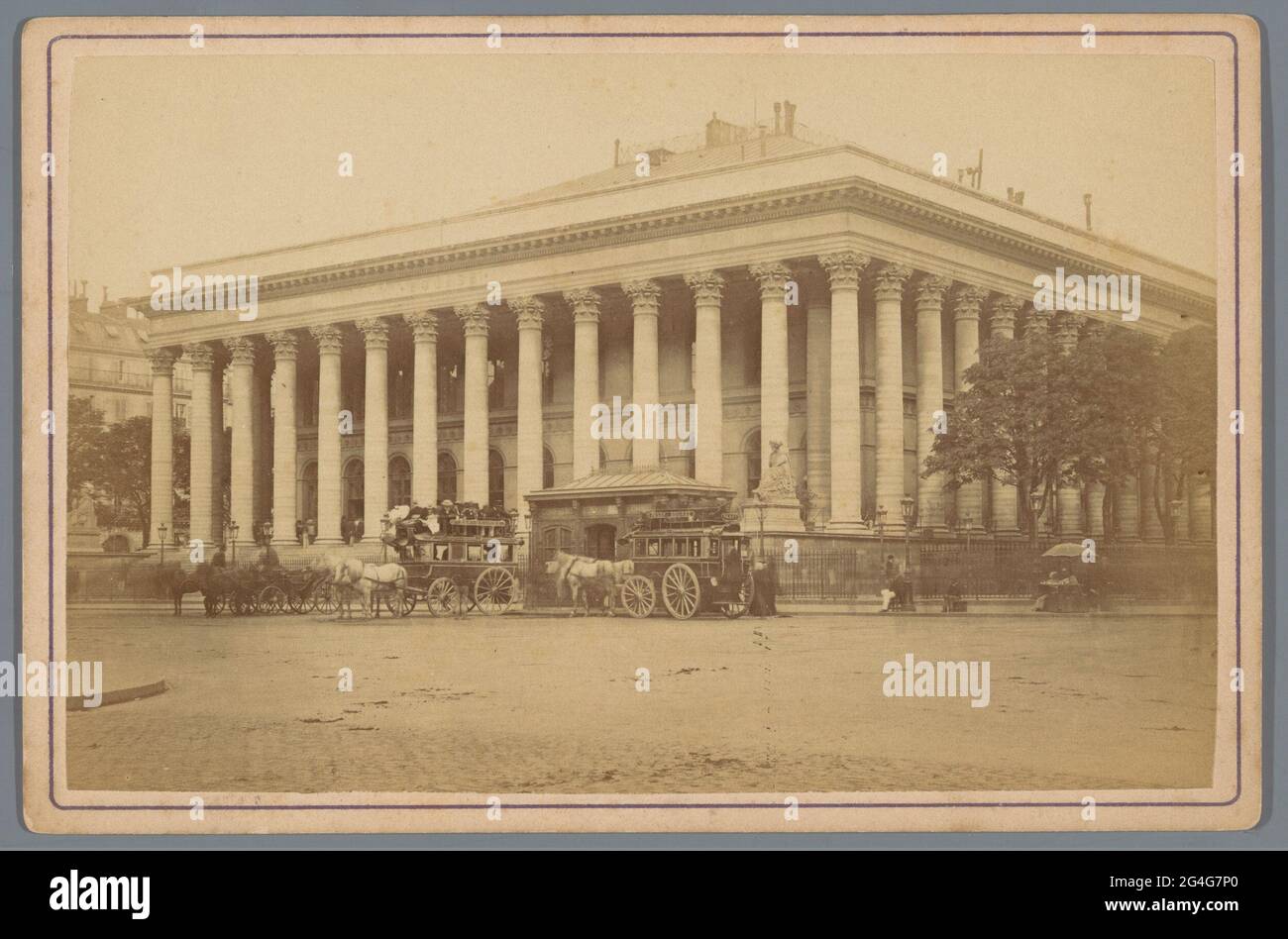 Außenansicht der Pariser Börse. . Stockfoto