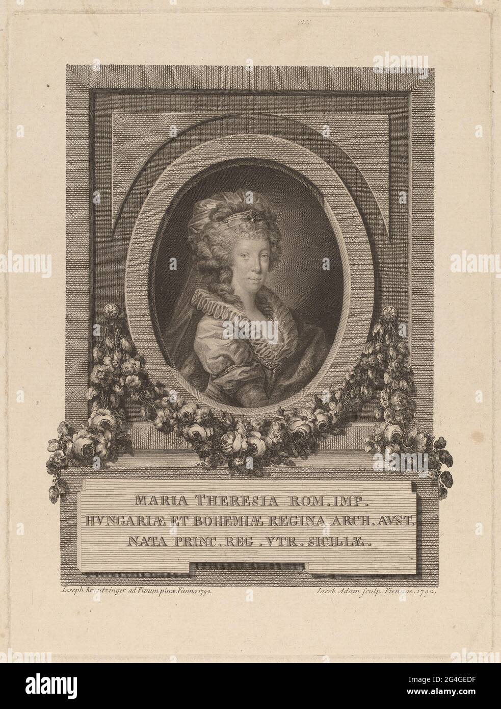 Marie-th&#xe9;r&#xe8;se, Heilige römische Kaiserin, 1792. Stockfoto