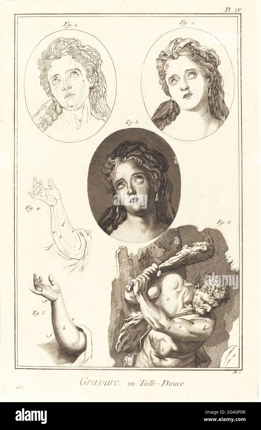 Gravure en Taille-Douce: pl. IV, 1771/1779. [Tiefdruckgravur]. Stockfoto