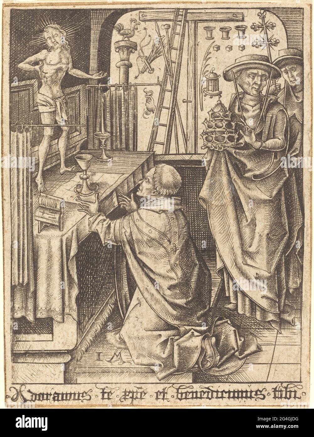 Die Messe des heiligen Gregor, c. 1480/1490. Stockfoto