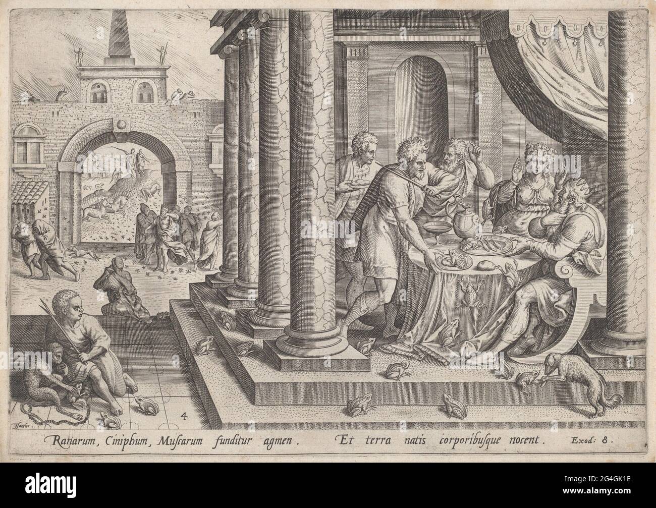 Die Pest der Frösche, um 1585. Stockfoto