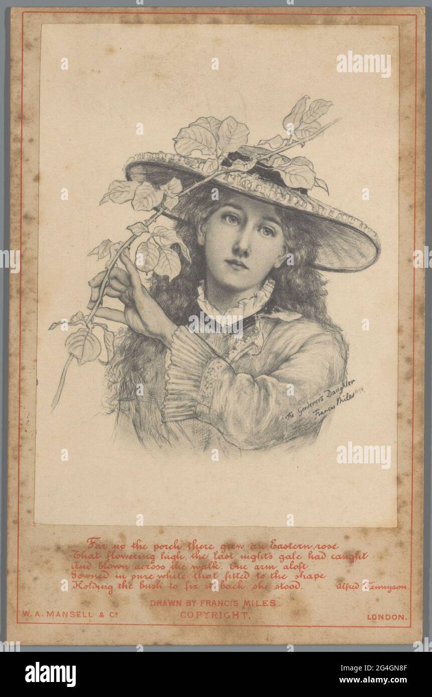 Fotoreproductie van tekening die Tochter des Gärtners Francis Miles