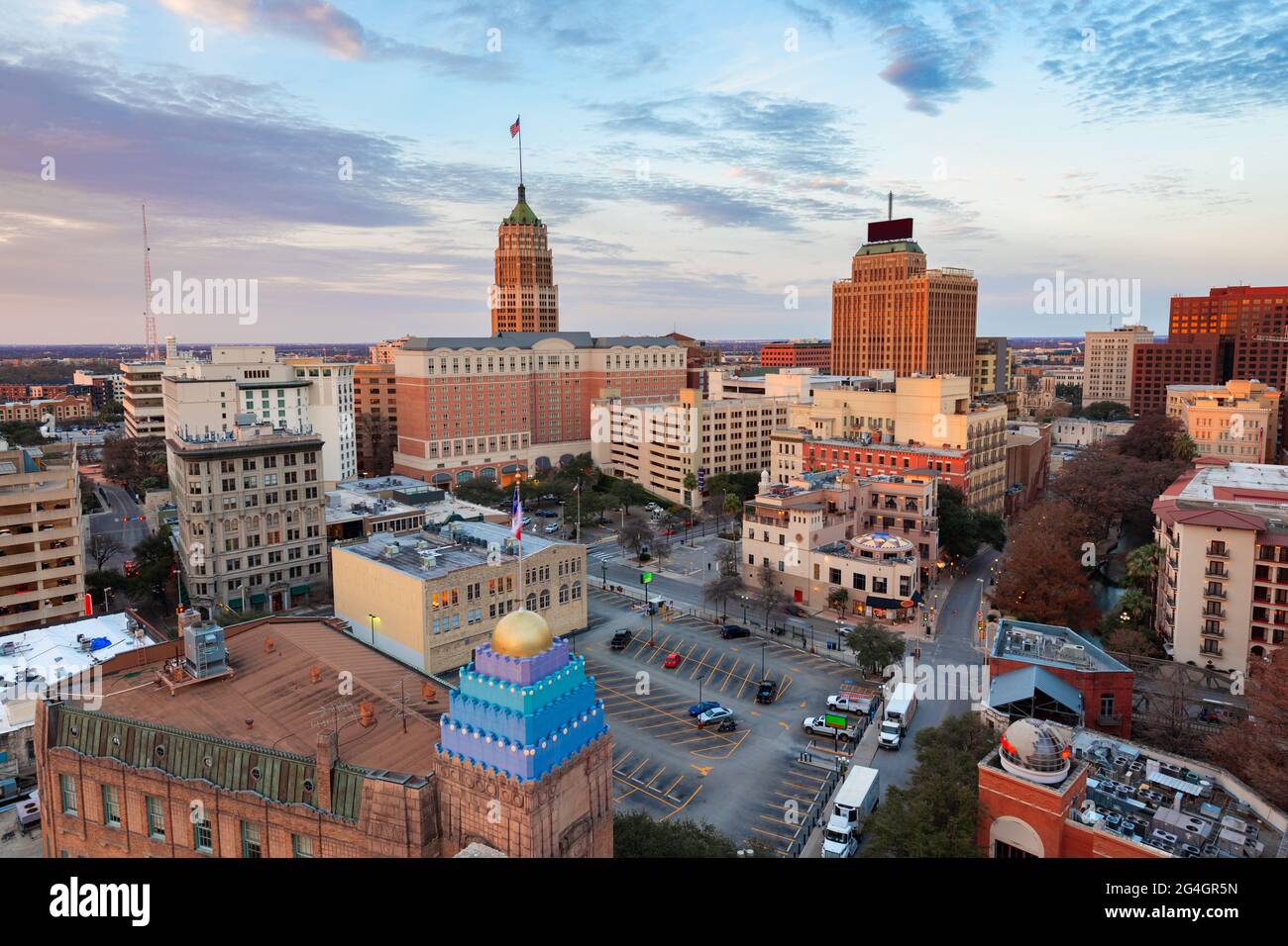 San Antonio, Texas, USA Skyline der Innenstadt am Morgen. Stockfoto