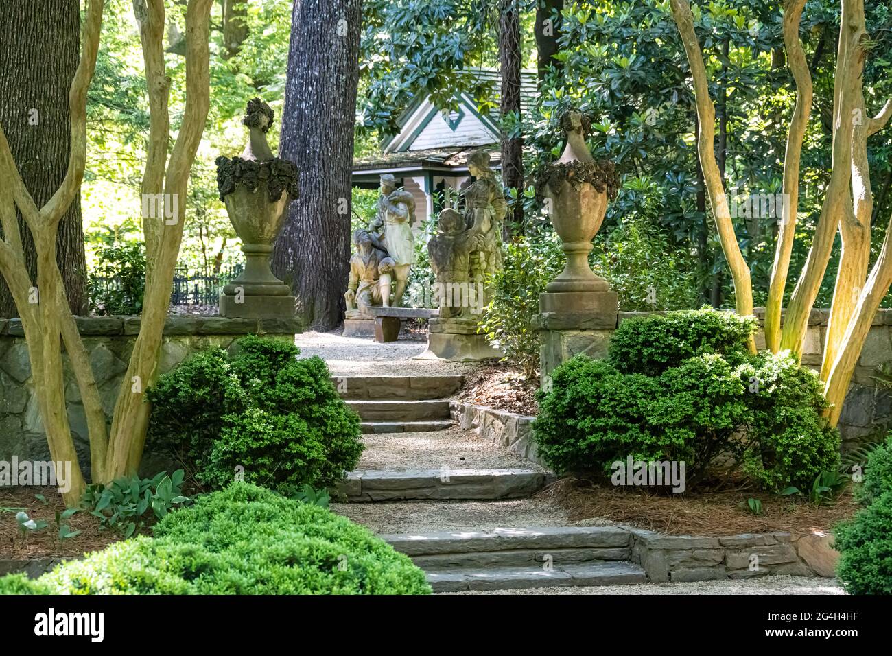 Historische Swan House Gärten im Atlanta History Center in Buckhead, Atlanta, Georgia. (USA) Stockfoto