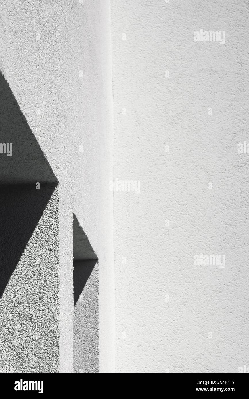 Architektonischer Minimalismus, Bauindustrie und Architektur Minimaler Hintergrund, Detail des Immobiliengebäudes Stockfoto
