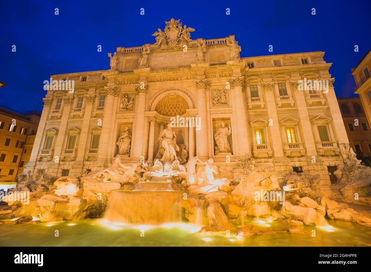 Trevi-Brunnen in der Nacht, Rom, Italien Stockfoto