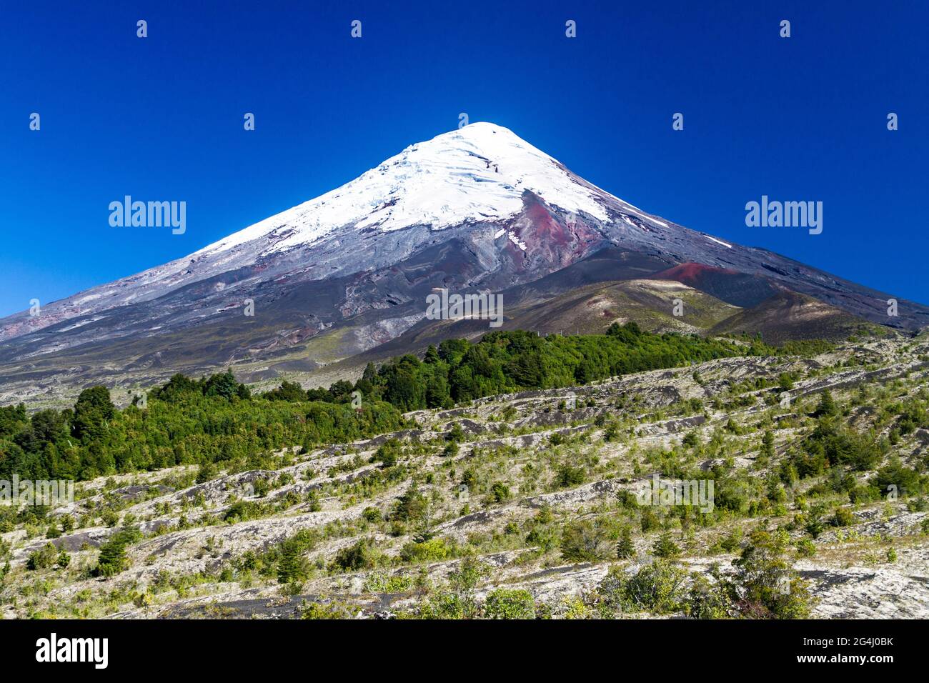 Blick auf den Vulkan Osorno, Chile Stockfoto