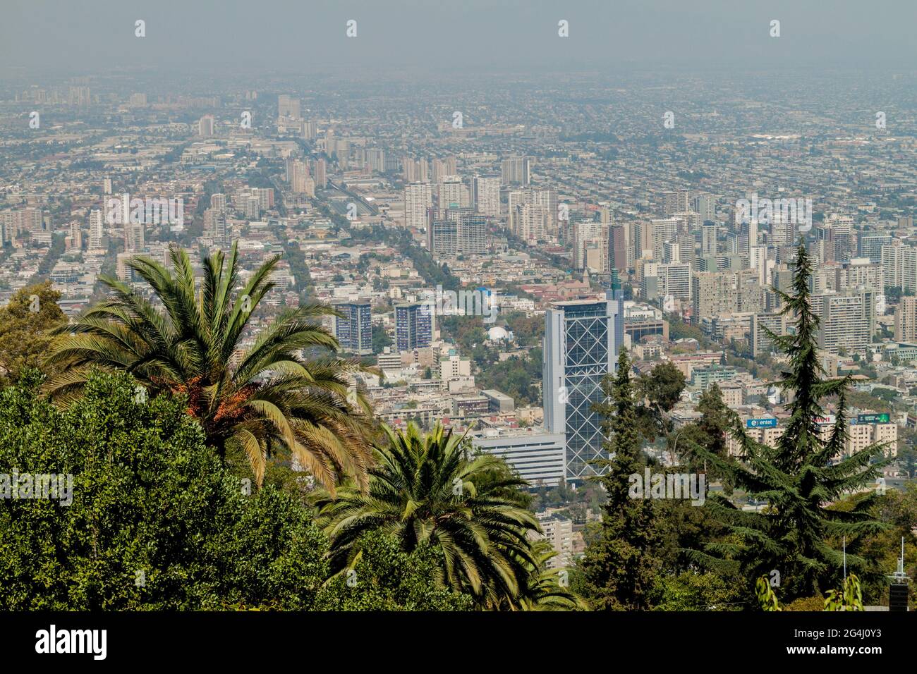 Luftaufnahme von Santiago de Chile Stockfoto