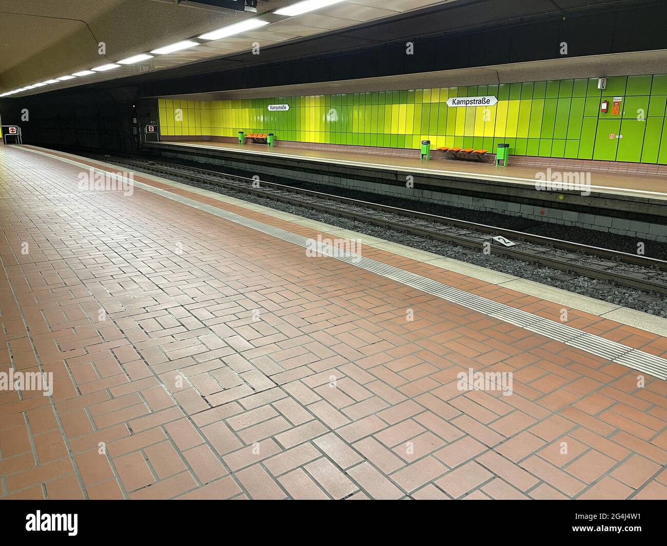 Nahaufnahme der U-Bahn-Station Dortmund Stockfoto