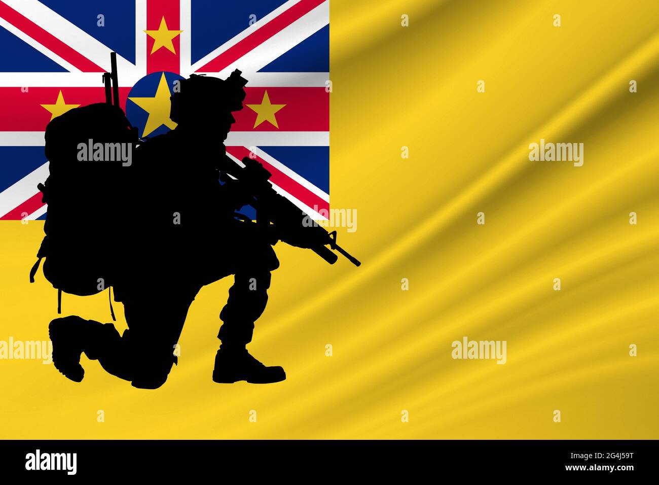 Unabhängigkeitstag Niue. Militär von Niue. Tag des Gedenkens an die gefallenen Soldaten Niue. Stockfoto