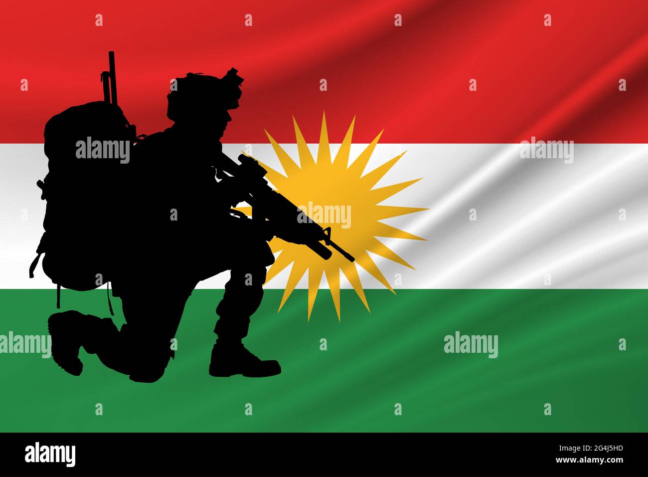 Unabhängigkeitstag Kurdistan. Militär von Kurdistan. Tag des Gedenkens an die gefallenen Soldaten Kurdistan. Stockfoto