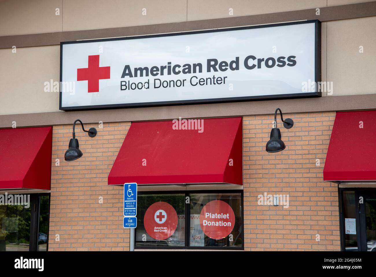 Shoreview, Minnesota. Blutspendezentrum des amerikanischen Roten Kreuzes. Stockfoto