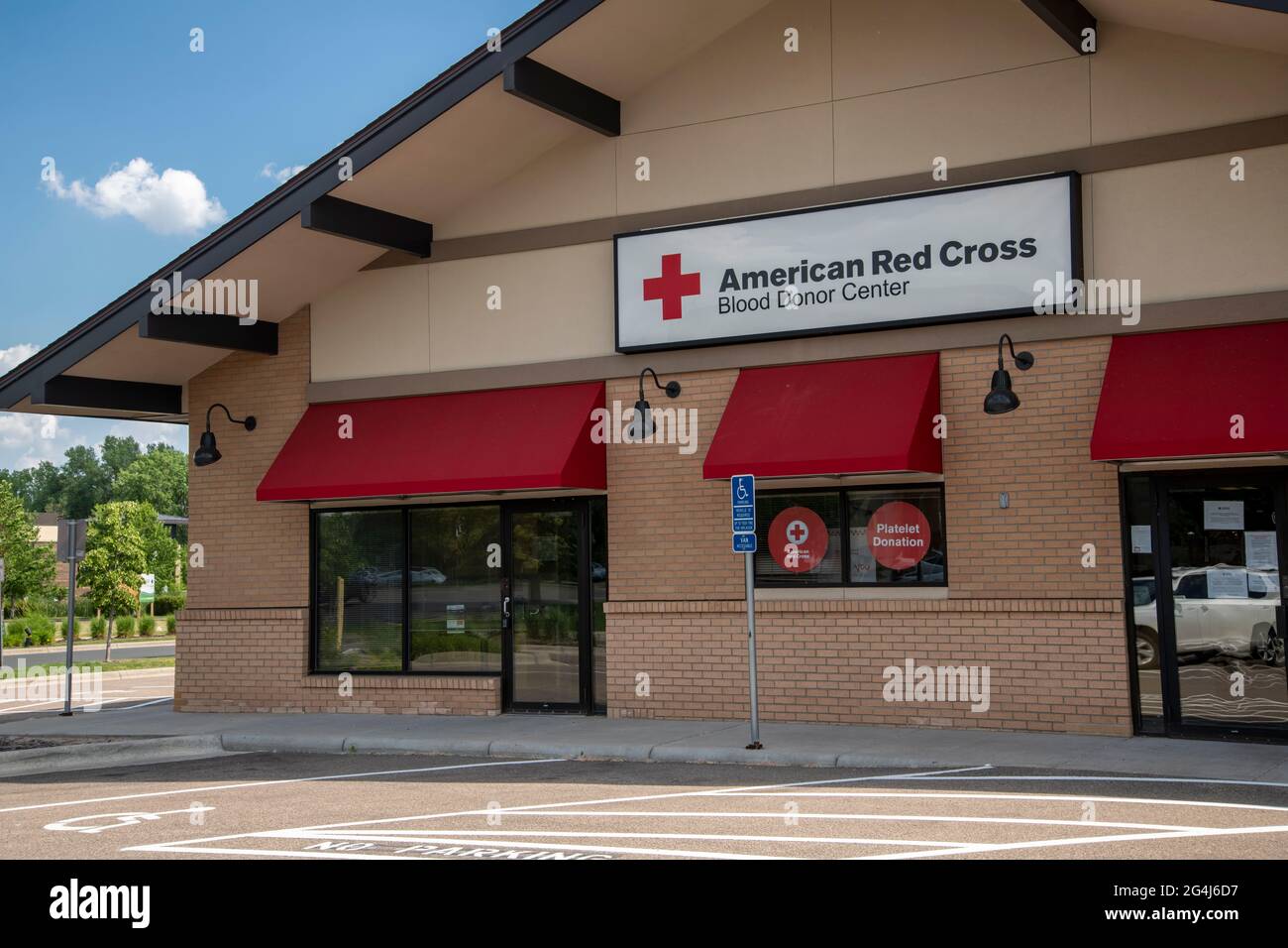 Shoreview, Minnesota. Blutspendezentrum des amerikanischen Roten Kreuzes. Stockfoto