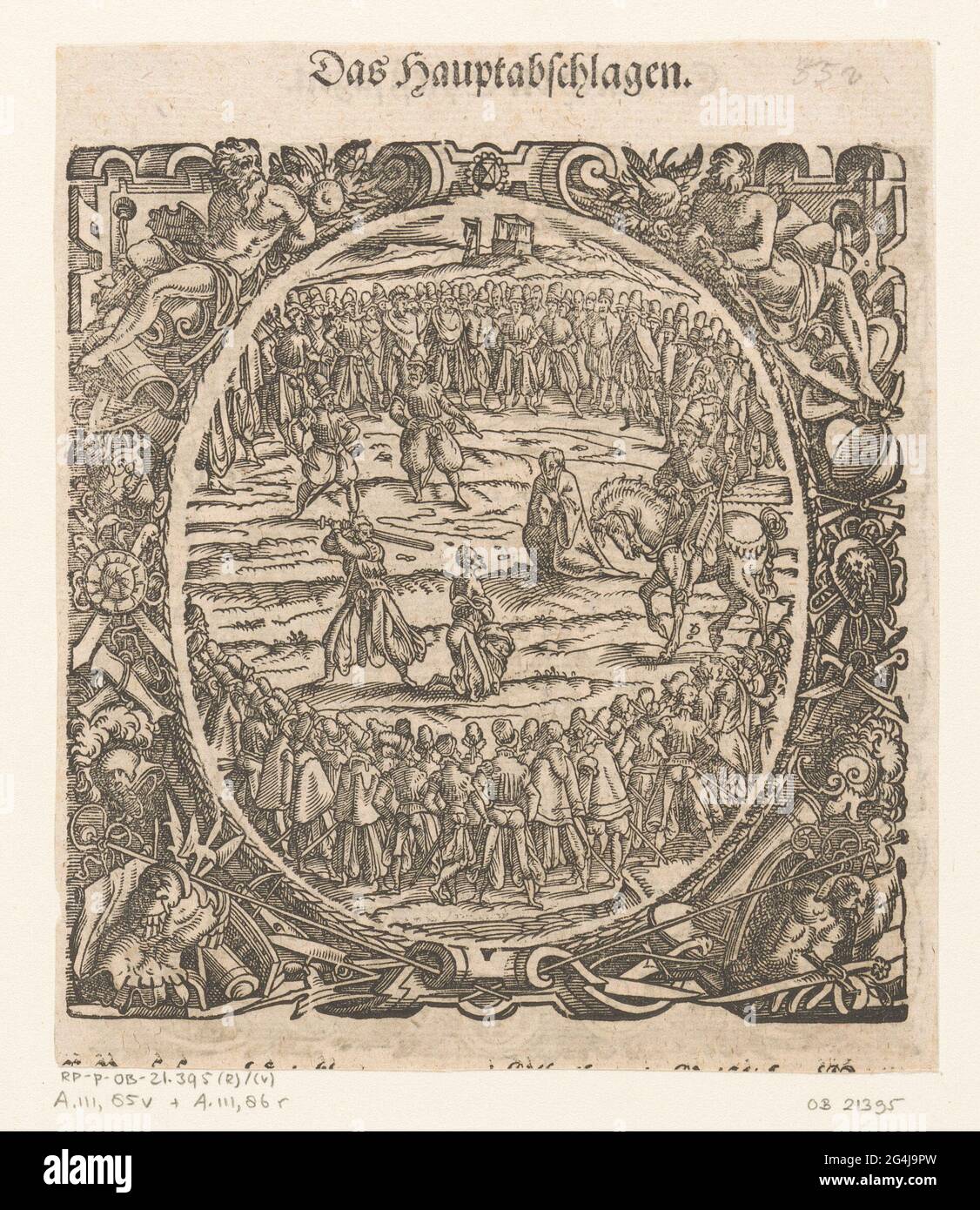 Onthoofding; der Hauptabzug. . Stockfoto