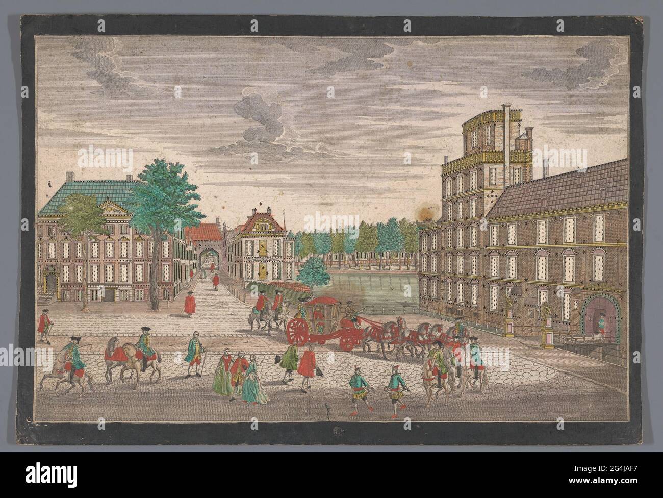 Blick auf den Buitenhof in Den Haag; Sound des Buyten Hofs, zu Grafenhaag. . Stockfoto