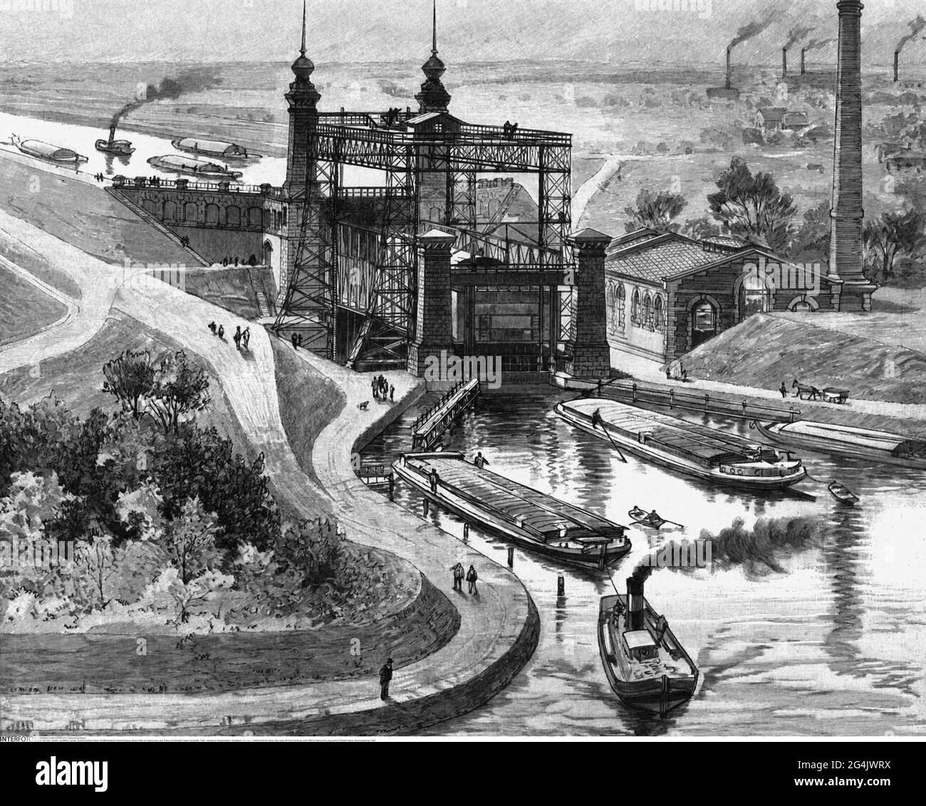 Transport / Transport, Navigation, Kanäle, Dortmund-Ems-Kanal, Schiffskanal-Lift Henrichenburg, ARTIST'S COPYRIGHT MUSS NICHT FREIGEGEBEN WERDEN Stockfoto