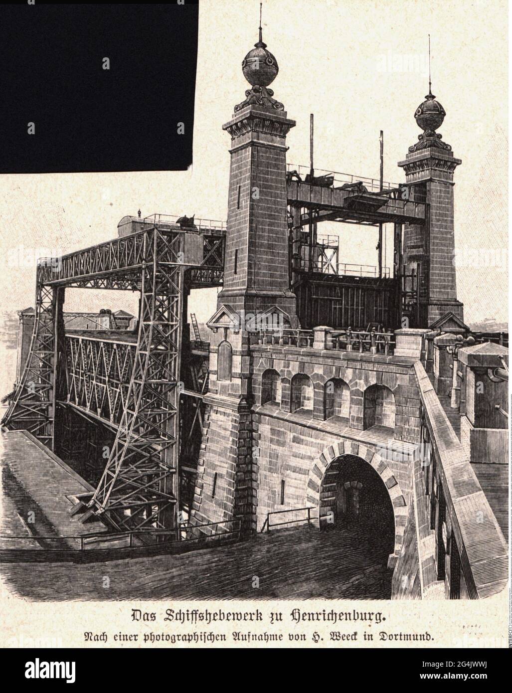 Transport / Transport, Navigation, Kanäle, Dortmund-Ems-Kanal, Schiffskanal-Lift Henrichenburg, ARTIST'S COPYRIGHT MUSS NICHT FREIGEGEBEN WERDEN Stockfoto