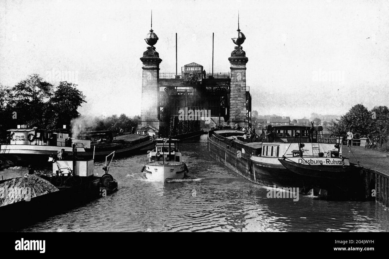 Verkehr/Transport, Navigation, Kanäle, Dortmund-Ems-Kanal, Schiffskanal-Lift Henrichenburg, ZUSÄTZLICHE-RECHTE-FREIGABE-INFO-NICHT-VERFÜGBAR Stockfoto