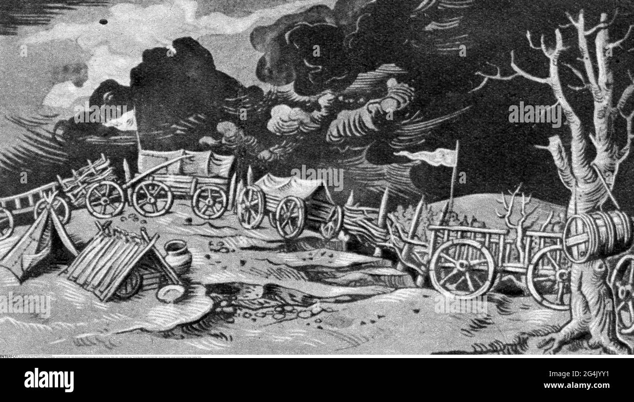 Theater / Theater, Theaterstück, 'Thomas Muentzer', von Friedrich Wolf (1888 - 1953), Bühnenbild, KÜNSTLERRECHTE DÜRFEN NICHT FREIGEGEBEN WERDEN Stockfoto