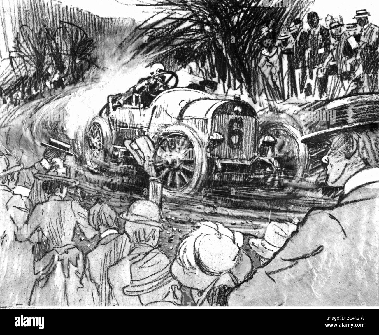 Sport, Motorsport, Autorennen, Zeichnung, um 1905, DAS URHEBERRECHT VON ARTIST'S DARF NICHT GELÖSCHT WERDEN Stockfoto